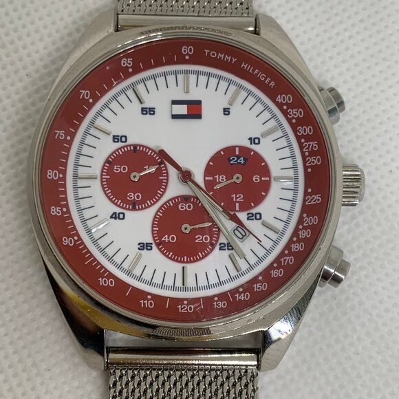 Tommy Hilfiger multifunction date men watch tours 42mm mesh band running - Picture 3 of 6